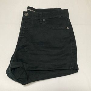 Express Black Jean Shorts